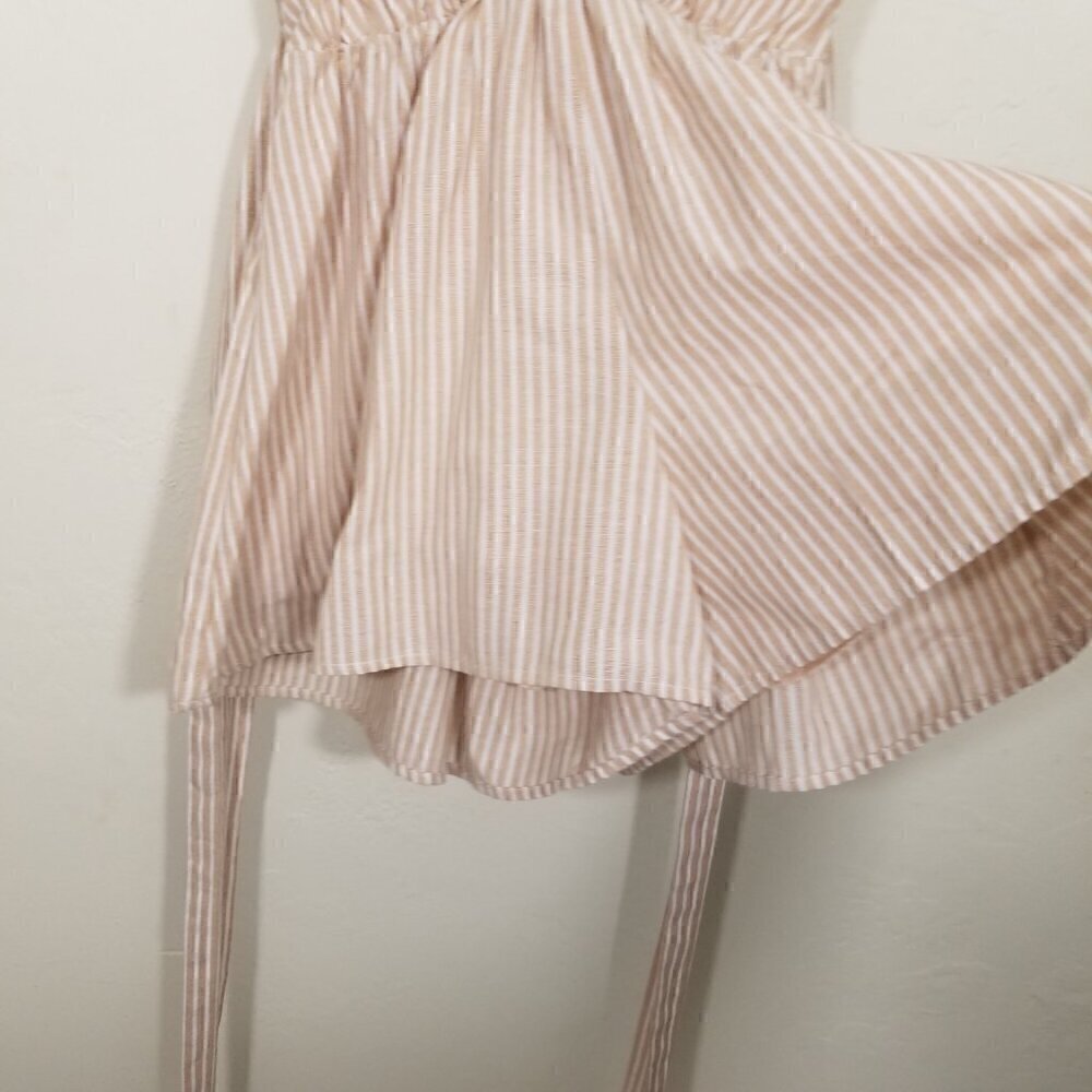 Showpo. Top It Off Pluge Tie Front V-Neck Striped Romper Size 2 - Picture 6 of 10